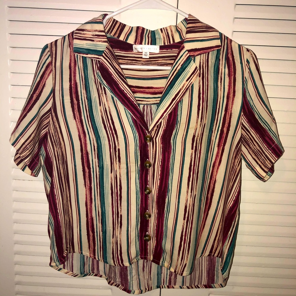 (SOCIETY + STITCH) XS LOOSE-FITTED BUTTON DOWN